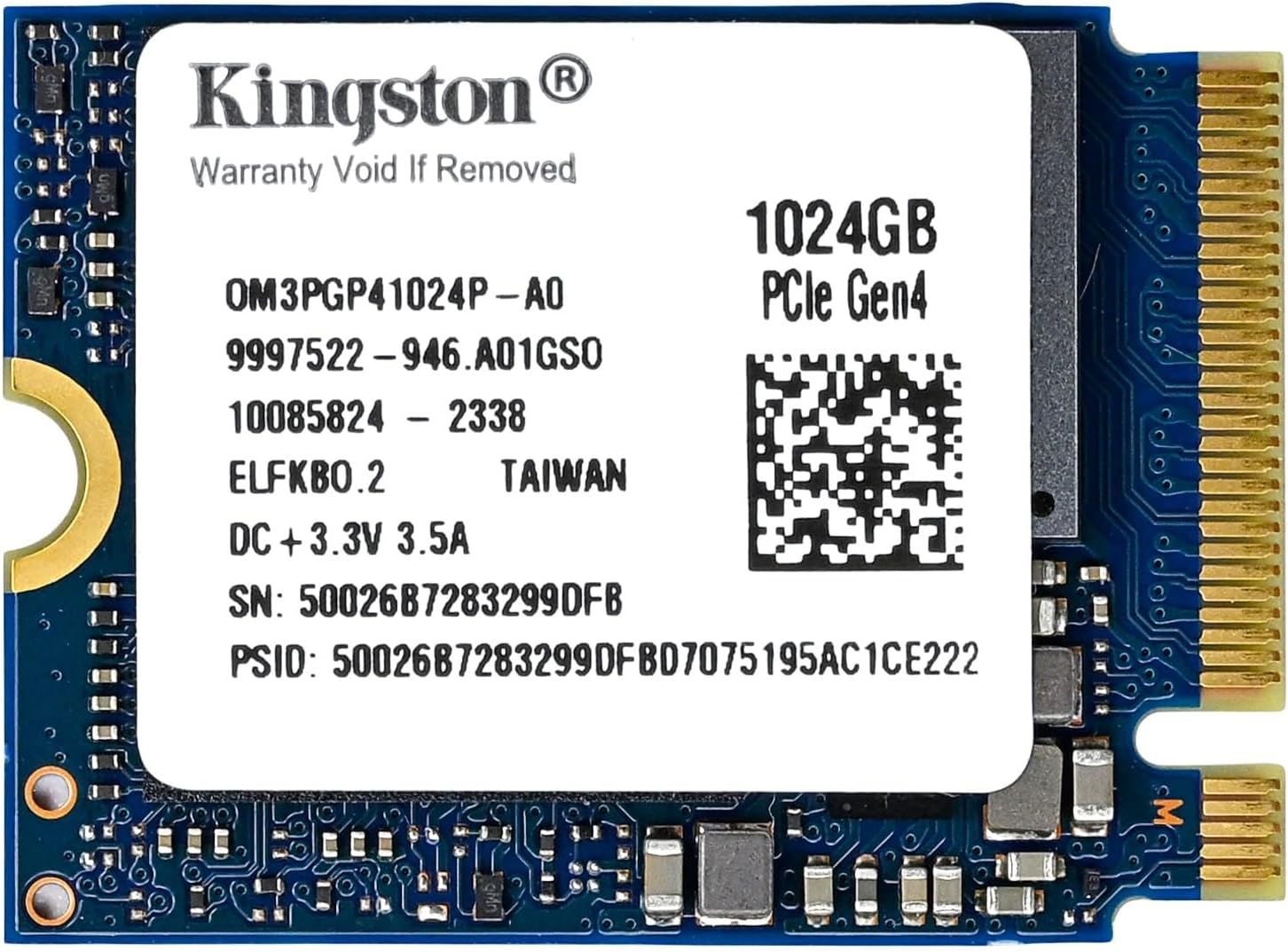 Kingston OM3PGP41024P-A0 M.2 2230 1024GB SSD (TLC) Kingston OM3PGP41024P-A0 M.2 2230 1024GB SSD (TLC)
